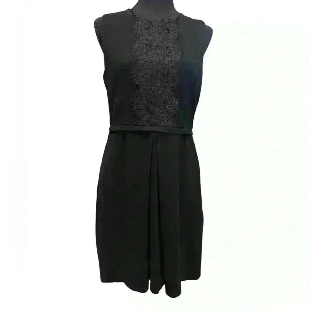 Cynthia Steffe black fit & flare lace panel dress Size 8